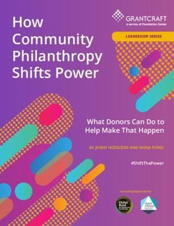 How Community Philanthropy Shifts Power - What Donors Can Do to Help Make That Happen - GrantCraft