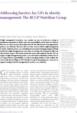Addressing barriers for GPs in obesity management: The RCGP Nutrition Group