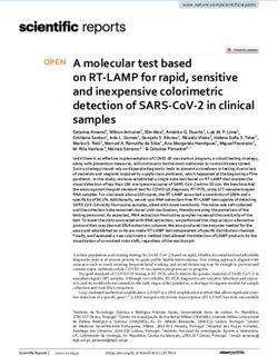 A MOLECULAR TEST BASED ON RT LAMP FOR RAPID, SENSITIVE AND INEXPENSIVE COLORIMETRIC DETECTION OF SARS COV 2 IN CLINICAL SAMPLES