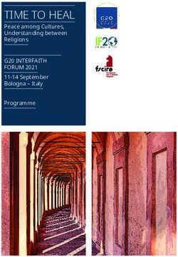 TIME TO HEAL G20 INTERFAITH FORUM 2021 - 11-14 September Bologna - Italy Peace among Cultures, Understanding between Religions Programme - Fscire
