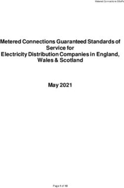 Metered Connections Guaranteed Standards of Service for Electricity Distribution Companies in England, Wales & Scotland May 2021