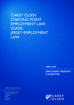 CAREY OLSEN STARTING POINT EMPLOYMENT LAW GUIDE: JERSEY EMPLOYMENT LAW