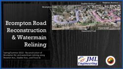 Brompton Road Reconstruction & Watermain Relining - Newton Avenue