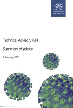 Technical Advisory Cell Summary of advice - 8 January 2021