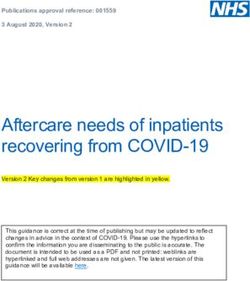 Aftercare needs of inpatients recovering from COVID-19 - NHS ...