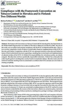 Compliance with the Framework Convention on Tobacco Control in Slovakia and in Finland: Two Different Worlds - MDPI