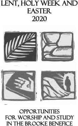 Lent, Holy Week and Easter 2020 - Opportunities for worship and study in the Brooke Benefice