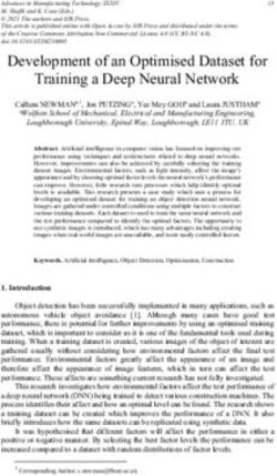 Development of an Optimised Dataset for Training a Deep Neural Network