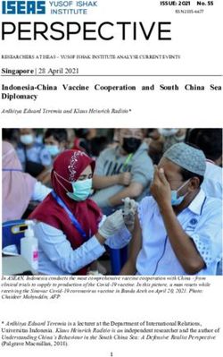 Singapore | 28 April 2021 Indonesia-China Vaccine Cooperation and South China Sea Diplomacy Ardhitya Eduard Yeremia and Klaus Heinrich Raditio