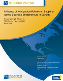 Influence of Immigration Policies on Supply of Ethnic Business Entrepreneurs in Canada - Ryerson University