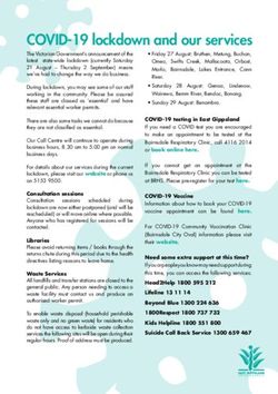 COVID-19 lockdown and our services