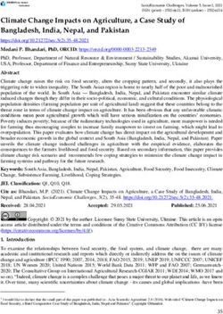 Climate Change Impacts on Agriculture, a Case Study of Bangladesh, India, Nepal, and Pakistan2