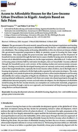Access to Affordable Houses for the Low-Income Urban Dwellers in Kigali: Analysis Based on Sale Prices - MDPI