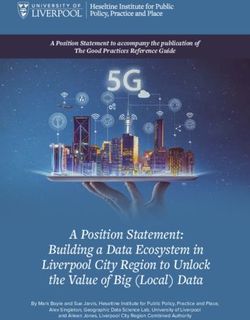 A Position Statement: Building a Data Ecosystem in Liverpool City Region to Unlock the Value of Big (Local) Data - University of Liverpool