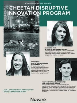 CHEETAH DISRUPTIVE INNOVATION PROGRAM - NOVARE LEADERSHIP ACADEMY