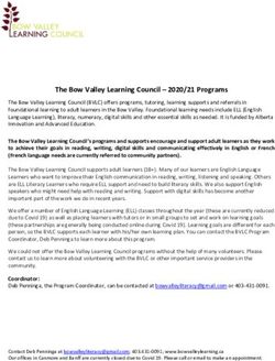 The Bow Valley Learning Council - 2020/21 Programs