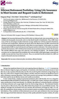 Efficient Retirement Portfolios: Using Life Insurance to Meet Income and Bequest Goals in Retirement - MDPI
