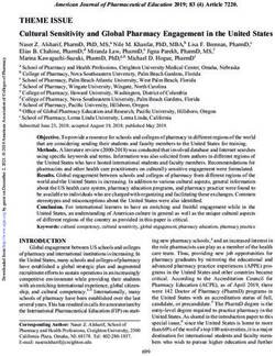 THEME ISSUE Cultural Sensitivity and Global Pharmacy Engagement in the United States
