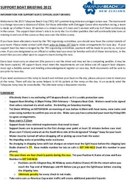 SUPPORT BOAT BRIEFING 2021 - TAKAPUNA BEACH CUP