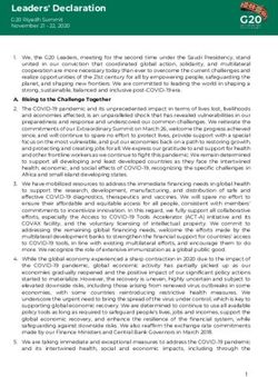 Leaders' Declaration G20 Riyadh Summit November 21 - 22, 2020 - Consilium