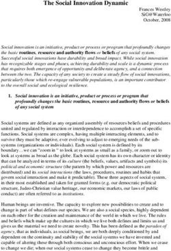 The Social Innovation Dynamic