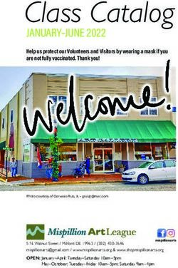 Class Catalog JANUARY-JUNE 2022 - Help us protect our Volunteers and Visitors by wearing a mask if you are not fully vaccinated. Thank you! ...