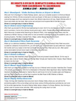 NIGHTS & 09 DAYS COMPLETE SHIMLA-MANALI TRIP FROM CHANDIGARH TO CHANDIGARH SHIMLA (3 +N) MANALI (5N) - Himalayan Destination