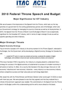 2010 Federal Throne Speech and Budget - Major Significance for ICT Industry