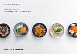 EVENT MENUS AUTUMN / WINTER - 1ST OCTOBER 2018 - 31ST MARCH 2019 - Barbican