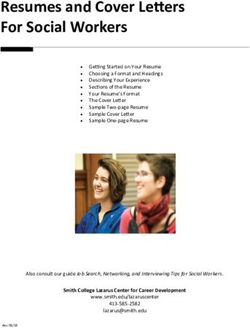Resumes and Cover Letters For Social Workers - Smith College