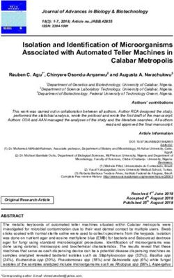 Isolation and Identification of Microorganisms Associated with Automated Teller Machines in Calabar Metropolis - Journal Repository
