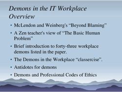 Demons in the IT Workplace Overview