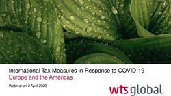 International Tax Measures in Response to COVID-19 Europe and the Americas - Webinar on 2 April 2020