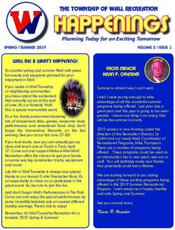 HAPPENINGS Planning Today for an Exciting Tomorrow