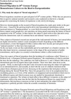 Introduction: Forced Migration in 20th Century Europe Remembrance Culture on the Road to Europeanization 1. Why study the subject of "forced ...