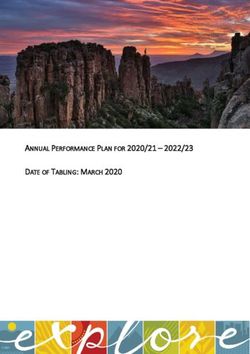 ANNUAL PERFORMANCE PLAN FOR 2020/21 - 2022/23 DATE OF TABLING: MARCH 2020 - Visit Eastern Cape