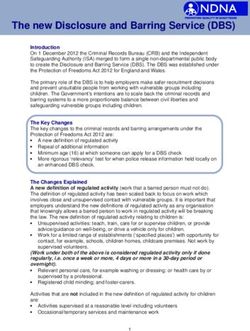 The new Disclosure and Barring Service (DBS)