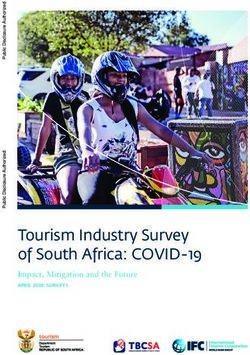 Tourism Industry Survey of South Africa: COVID-19 - Impact, Mitigation and the Future APRIL 2020: SURVEY 1 - World Bank Document