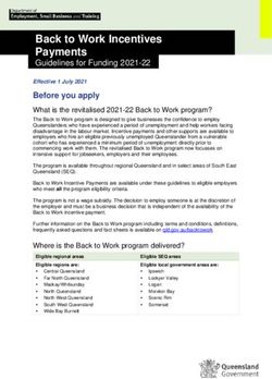 Back to Work Incentives Payments - Guidelines for Funding 2021-22