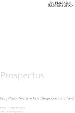 Prospectus Legg Mason Western Asset Singapore Bond Fund - Dated 1 September 2020 Valid till 31 August 2021
