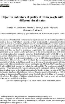 Objective indicators of quality of life in people with different visual status