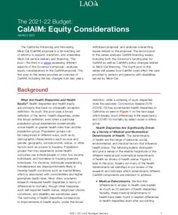 CalAIM: Equity Considerations - The 2021-22 Budget