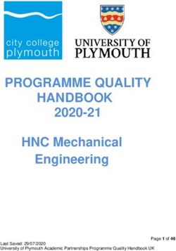 PROGRAMME QUALITY HANDBOOK - 2020-21 HNC Mechanical Engineering - City College Plymouth