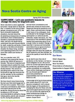 Nova Scotia Centre on Aging - CARPE DIEM - Let's use pandemic lessons to change the story for long-term care - Mount Saint Vincent University