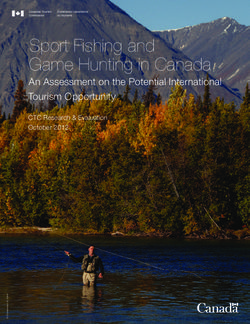 Sport Fishing and Game Hunting in Canada - An Assessment on the Potential International Tourism Opportunity