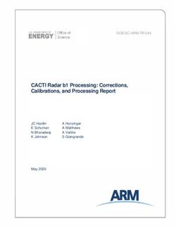 CACTI Radar b1 Processing: Corrections, Calibrations, and Processing Report - DOE/SC-ARM-TR-244 - Atmospheric Radiation ...