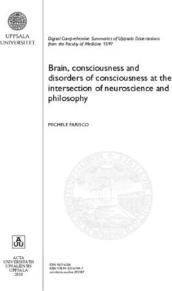 BRAIN, CONSCIOUSNESS AND DISORDERS OF CONSCIOUSNESS AT THE INTERSECTION OF NEUROSCIENCE AND PHILOSOPHY - DIVA-PORTAL