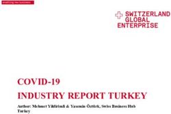 COVID-19 INDUSTRY REPORT TURKEY - Turkey Author: Mehmet Yildirimli & Yasemin Öztürk, Swiss Business Hub - Switzerland Global Enterprise