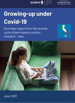 Growing-up under Covid-19 Growing-up under Covid-19 - Summary report from the second cycle of participatory action research - Italy