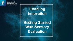 Enabling Innovation Getting Started With Sensory Evaluation - University of Nottingham